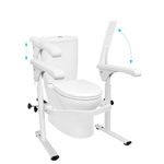 Toilet Safety Rails,Toilet Rails Heavy Duty (520 lbs) Hand Rail,Toilet Seat Riser with Handles,Easy Installation for Handicap Senior Bariatrics, Elderly Balance - Padded Hand Armre