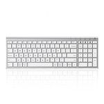 Nasuque Bluetooth Keyboard for Mac OS, Wireless Rechargeable Slim Multi-Device mac Keyboard with Number Pad Compatible for MacBook Pro/Air, iMac, iPhone, iPad Pro/Air/Mini - Silver