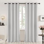 Deconovo Silver Grey Curtains Bedroom, Blackout Living Room Window Curtains, 2 Panels 84 Inches Nursery Curtains, 52 W x 84 L Inch