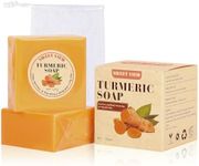 SWEET VIEW 2PCS Turmeric Soap Bar, Face & Body Handmade Bar with Honey, Olive Oil, Aloe Vera for Deep Cleansing & Smooth Skin,120g (Pack of 2).