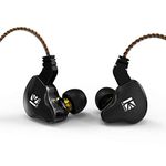 H HIFIHEAR KBEAR KS2 in Ear Monitors, 1BA 1DD Stereo in Ear Earphones, HiFi in Ear Ear Earbud Headset Noise Cancelling Hybrid Earphone with Removable Cable for Running Walking（Black, MIC）