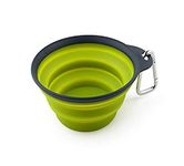 Dexas Popware for Pets Collapsible Travel Cup, Small, Gray/Green