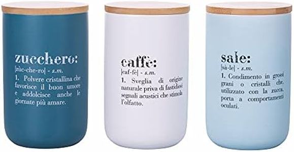 Victionary Shades Set 3 barattoli in bone China con coperchio in bamboo 750 ml