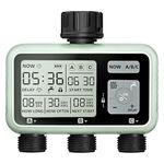 Johgee 3 Zone Water Timer for Irrigation - Sprinkler Timer with 3 Outlets, Auto & Manual Mode, Rain Delay for Lawn & Garden