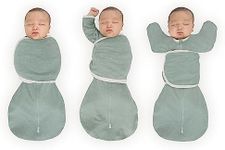 SwaddleDesigns Omni Swaddle Sack® Arms Up Half-Length Sleeves & Mitten Cuffs, Easy Swaddle Transition, Jadeite, 0-3 Month