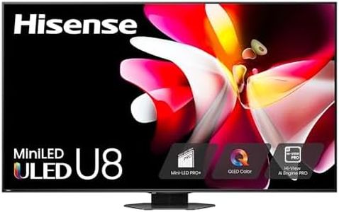 Hisense 65-Inch Class U8 Series Mini-LED ULED 4K UHD Google Smart TV (65U8N) - QLED, Dolby Vision IQ, Dolby Atmos, Full Array Local Dimming Pro, 144Hz Game Mode Pro, Alexa Compatibility