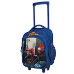 NOVEX Marvel Spider-Man Kids Trolley Bag for Travel |Blue, 16 - Inch Backpack | Polyester Kid Spinner School Luggage/Suitcase with 2 Wheels | Unique Bags For Boy Kids, Easy-to-Carry