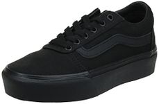 Vans Women's Wm Ward Platform Sneaker, Canvas Black Black, 5 UK