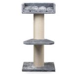 RHRQuality Cat tree for large cats - Maine Coon Lounge - XXL extra big breed scratching post and adult towers furniture scratcher activity centre (Light Grey)