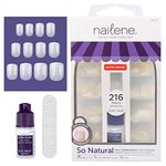 Nailene So Natural Full Cover Active Square 216 Nail Tips with glue