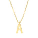 PAVOI 14K Yellow Gold Plated Initial Necklace | Letter Necklaces for Women | A Initial