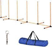 PawHut Dog Agility Training Equipment Pet Play Run Obstacle w/Weaves Poles Whistle Carrying Bag Outdoor Games Exercise