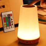 Auxmir Night Light for Kids Baby, LED Bedside Lamp for Nursery, Touch Sensor and Remote Control Dimmable, USB Rechargeable and Sleep Aid, 13 Colors Changing Portable Lamp for Bedroom Eye Caring