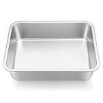 Joyfair Deep Baking Pan, 100% Stainless Steel Cake Pan, Rectangular Cake Tin Ideal for Lasagna Brownies Cake Roast Pie, Heavy Duty & Durable, Oven & Dishwasher Safe, 27 x 21 x 8cm