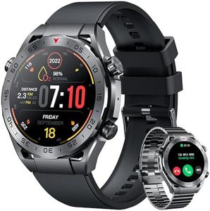 Montre Connectée Homme avec Appel Bluetooth: 1.42" Ronde Smartwatch avec Composer et Recevoir des Appels 123 Modes Sportifs Moniteur de Fréquence Cardiaque Sommeil Montre Compatibles Android et iOS