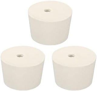 MECCANIXITY Rubber Tapered Plug 43mm to 50mm with Hole Test Tubes Bungs Stopper White for Lab Home 3 Pieces
