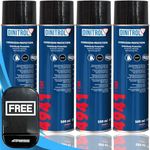 Dinitrol 4 x 500ml Underbody Chassis Rust Proofing Black Aerosol Spray Wax 4941 - Self Healing Abrasion Resistance Car Underbody Underseal Coating with 4Tress Non Slip Car Dash Mat (4T-4X-4941)