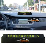 YOURKARTS Car Phone Number Dashboard Display Plate | Push Down to Hide Number