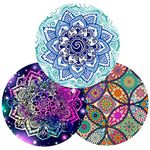 LESHIRY Mouse Pad, Cute Circular Mousepad with Design, Beautiful Parttern Mouse Pads with Stitched Edge, 7.9X7.9 Inch Small Mouse Mat for Laptop and Computer(Mandala 3Pack)