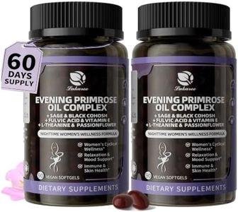 Lukaree 2 Pack Evening Primrose Oil Complex for Women – Hormone Wellness with Cold-Pressed EPO, 10% GLA, Sage, Fulvic Acid, L-Theanine – Cyclical Balance, Mood, Skin & Immune Health, 180 Softgels