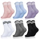 Zuimei 6 Pairs Grippy Socks Ladies, Non Slip Yoga Socks Pilates Socks Pilates Grip Socks with Grips for Women Dance Barre Ballet Home Workout Sports Fitness