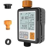 Kazeila Water Timer Digital Programmable Garden Lawn Tap Computer Hose Faucet Sprinkler Timer Irrigation System Controller/Child Lock Mode/Auto&Manual Mode/Rain Delay/3”Large Screen/IP65 Waterproof