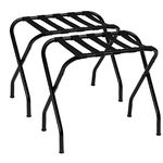 Heybly Luggage Rack, Pack of 2,Steel Folding Suitcase Stand for Guest Room Bedroom Hotel,Black,HLR001B2