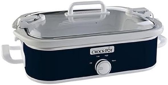 Crock-Pot Small 3.5 Quart Manual Casserole Slow Cooker and Food Warmer, Navy Blue (SCCPCCM350-BL)