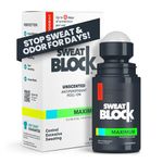 SweatBlock Antiperspirant Roll-on - Maximum Clinical Strength Antiperspirant for Women & Men perfect for Hyperhidrosis, Excessive Sweat, & Odor - Block Sweat for Days Per Use - 1.2 FL OZ
