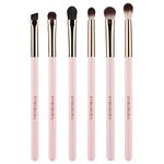 Eye Makeup Brush Set, 6 Pcs Professional Blending Eyeshadow Makeup Brushes for Concealer Eyebrows Eyeliner, Soft Hairs & Wood Handle… (light pink 6pcs)