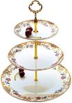 ACMLIFE 3-Tier Serving Stand Porcelain Cupcake Stand 3-Tier Tray Stand Bone China Afternoon Tea Stand Perfect for Tea Party