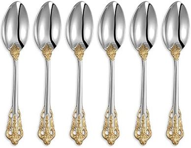 KEAWELL Luxurious 5.1-Inch Espresso Spoons Set - 6 Pieces - Mini Coffee Spoon, 18/10 Stainless Steel - Gorgeous Design with Exceptional Mirror Polished Finish