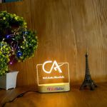 WEHATKE Customised Name CA Chartered Accountant LED Lamp - Birthday Anniversary Valentines Diwali Thank You Gift for CA Men & Women (Single Color)