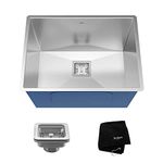 Kraus KHU24L Pax Zero-Radius 24" 18 Gauge Handmade Undermount Single Bowl Stainless Steel Laundry and Utility Sink