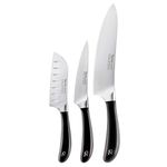 Robert Welch Signature Home Chef Set 3 Piece. Multi Award Winning Design – Santoku 11cm, Kitchen/Utility 12cm, Cook’s 18cm.