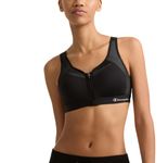Champion Women's Motion Control Zip Sports Bra, Black, 40D