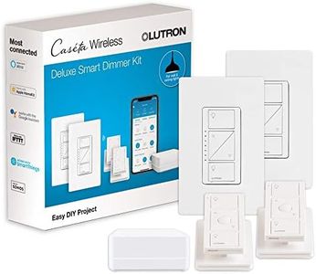 Lutron Caseta Smart Lighting Kit w/ Hub, 2 Original Dimmer Switches, 2 Remotes & More for LED Light Bulbs, Works w/ Alexa, Apple Homekit, Google Home, No Neutral Req, Single-Pole/3-Way, P-BDG-PKG2W