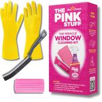 Kevagh Premium Window Cleaning Bundle - The Pink Stuff - The Miracle Window Cleaning Kit, Pink Damp Duster Sponge, Narrow Gap Brush, and Household Rubber Gloves - Ultimate Home Cleaning Solution