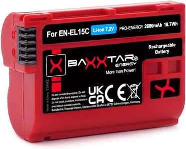 Baxxtar Pro EN-EL15c Batterie 2600mAh - Compatible avec Nikon Z5 Z6 II Z7 II Z8 Zf etc. EN-EL15c EN-EL15b EN-EL15