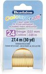 Beadalon ColourCraft Wire, 24 Gauge / 0.51 mm, Brass Light Color, 27.4 m / 30 yd Spool