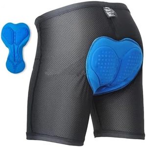 NIKAVI Padded Bike Underwear Shorts for Men & Women – Breathable 3D Cushion Cycling Inner Shorts – Anti-Slip, Sweat Resistant, (M Black)