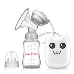 Babys voice Electric Breast Pumps, Breast Pump Safe Milk Storage Bottle Control Milk Suction and Breast Massager Breast Care with USB and Lid for Baby Breastfeeding & accessories- Electric (White)