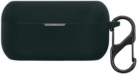 kwmobile Silicone Cover Compatible with Technics EAH-AZ60M2 - Case Cover Stick-On Skin with Clip - Dark Green