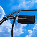 Wakeboard Tower Mirror Black Big Tournament Boat Mirror 7 X 13 Inch Angle-Free 360 adjustable Bimini Top Tube 2.5" Clamp Marine Convex Wide Rear View Mirror Knee Board Wake Surfing (Black)