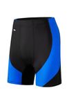 SURFEASY Men's Swim Jammers Compression Quick Dry Athletic Swim Shorts Trunks Brief Swimsuit (Black/Blue,S)