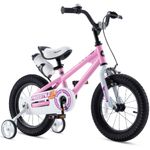 RoyalBaby BMX Freestyle Kids Bike, Boy's Bikes and Girl's Bikes with Training Wheels, Gifts for Children, 14 inch Wheels, Pink