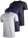 Teesmen 3 Pack Quick Dry T Shirt Running Shirts Men Sport Tops Gym Wicking Athletic T Shirts Breathable Workout Shirts（Multicolor set1-XL）