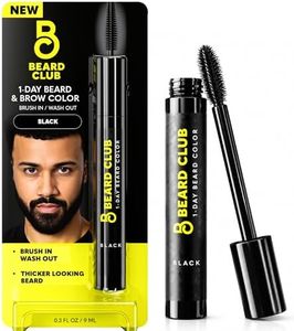 The Beard Club 1 Day Temporary Beard Dye for Men - Black Beard, Mustache & Eyebrow Color for a Fuller, Well-Defined Look, Water & Sweat Resistant, Up to 30 Applications, 0.3 fl oz