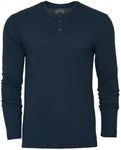 True Classic Long Sleeve Henley Shirt for Men. Premium Fitted Mens Henley Shirt. Gifts for Men. Navy