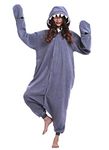 Women's Adult Pajamas Unisex Animal Onesies Novelty Pyjamas Nightwear Halloween Homewear Cosplay Costume Loungewear Onepiece, Gray Shark, XL( 178-187CM )